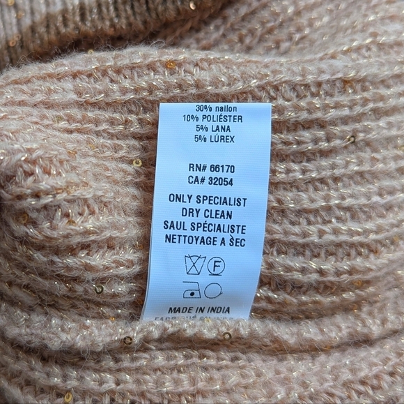 Blank Embellished Open Front Cardigan Cropped Sweater Batwing Sleeve Acorn - S/M - Picture 8 of 11